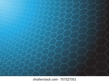 Abstract hexagon mesh light technology on blue gradient background modern futuristic vector illustration.