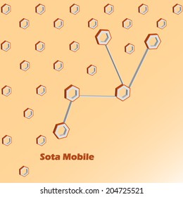 Abstract hexagon for mobile network