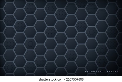 Abstract hexagon modern texture black background