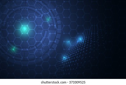 abstract hexagon molecular structure design tech scientific innovation concept background
