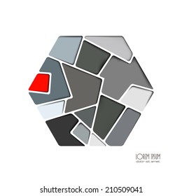Abstract hexagon mosaic