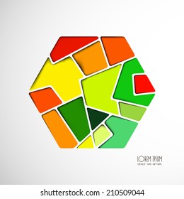 Abstract hexagon mosaic
