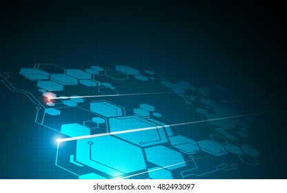 abstract hexagon movement tech innovative background design concept