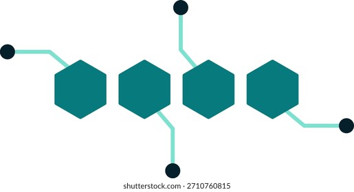 Abstract hexagon network diagram with connected nodes, representing data flow or structure.