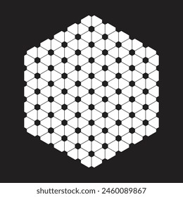 The abstract hexagon on a black background.