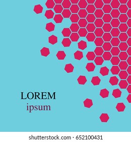 Abstract hexagon on blue background. Technology polygonal design. With space for text