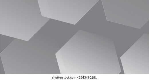 Abstract hexagon on gray background. Geometric stripe line art design modern