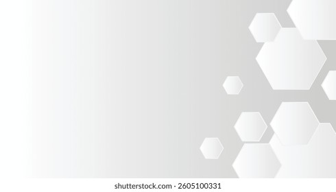 Abstract hexagon on gray background. Geometric business design