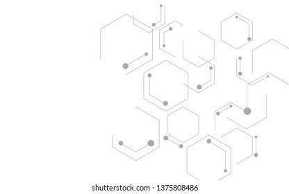 Abstract hexagon on white background. Can be used presentation, poster and template for business. Technology or science concept. Vector illustration. EPS10.