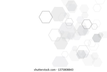 Abstract hexagon on white background. Can be used presentation, poster and template for business. Technology or science concept. Vector illustration. EPS10.