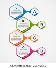 Abstract hexagon options infographics template. Infographics for business presentations or information banner.