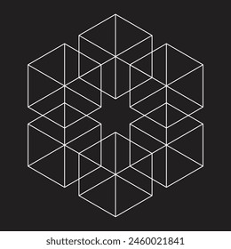 The abstract hexagon overlap on a black background.