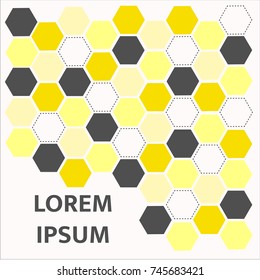 Abstract  hexagon pattern, background, , illustration , vector , yellow