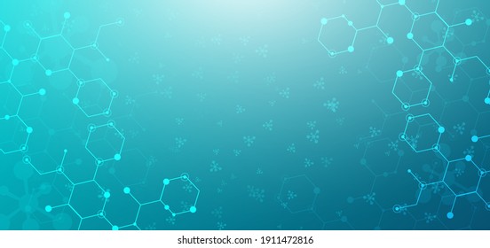 Abstract hexagon pattern background. Medical and science concept and structure molecule and communication. You can use for ad, poster, template, business presentation. Vector illustration  