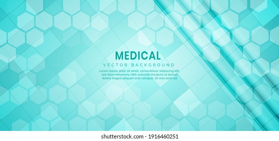 Abstract hexagon pattern background. Medical and science concept and structure molecule and communication. You can use for ad, poster, template, business presentation. Vector illustration  