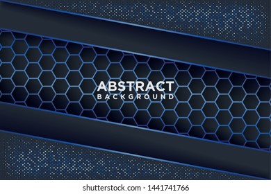 Abstract hexagon pattern with blue overlap.