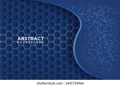 abstract hexagon pattern with blue overlap.