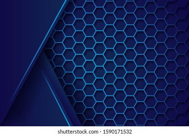 Abstract hexagon pattern with blue overlap.