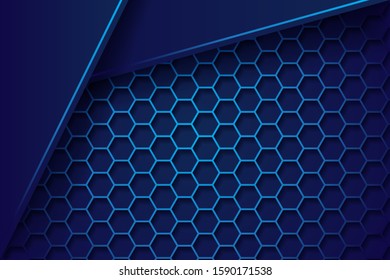 Abstract hexagon pattern with blue overlap.
