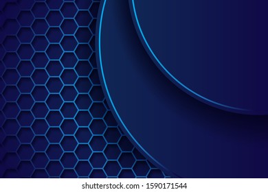 Abstract hexagon pattern with blue overlap.