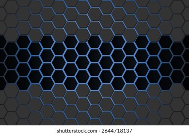 Abstract hexagon pattern with bright neon light effect. Hexagonal abstract technology background. electric glow hexagonal background. vector illustration.