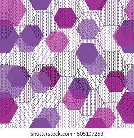 Abstract hexagon pattern. Pattern can be used for wallpaper, cover fills, web page background, surface textures. Vector linen texture.

