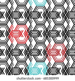 Abstract hexagon pattern. Pattern can be used for wallpaper, cover fills, web page background, surface textures. Vector linen texture.