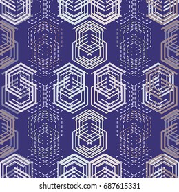 Abstract hexagon pattern. Pattern can be used for wallpaper, cover fills, web page background, surface textures. Vector linen texture.