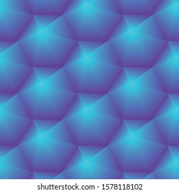 Abstract hexagon pattern with light. 3D Rendering. polygon art