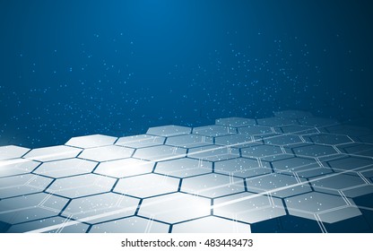 abstract hexagon pattern movement tech innovative concept design background