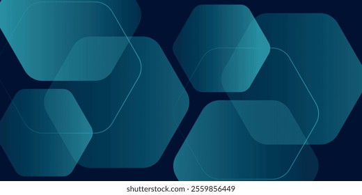 Abstract hexagon pattern on blue background. Medical and science concept