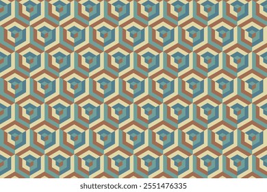 Abstract hexagon pattern, seamless hexagon pattern background, with vintage color.