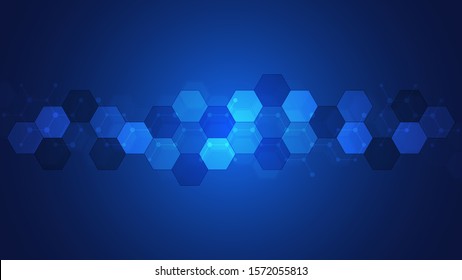 Abstract hexagon pattern and technology background, innovation concept.