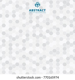Abstract hexagon pattern white and gray color background. Vector illustration