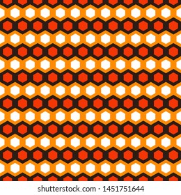 Abstract hexagon patterns with orange, yellow, white and brown color, vector illustration