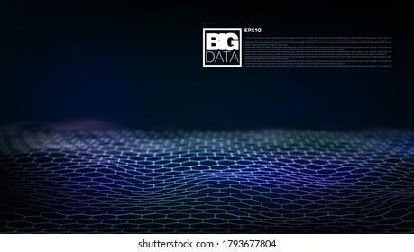 Abstrakte Hexagon-Landschaft. Konzept für Big Data oder Netzwerkverbindungen. EPS10-Vektorgrafik