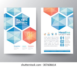 Abstract Hexagon Poster Brochure Flyer Design Layout Vector Template In A4 Size