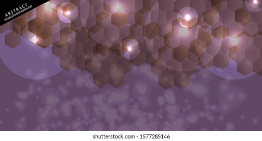 Abstract hexagon purple background. Technology polygonal design. Digital futuristic minimalism. Vector