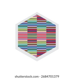 abstract hexagon rainbow color design