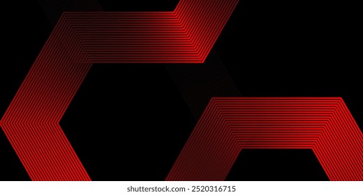 Abstract hexagon red and black are light pattern with the gradient is the with floor wall metal texture soft tech