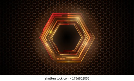 abstract hexagon red futuristic hi tech innovation sports concept design background eps 10 vector