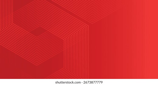 Renderização hexágono abstrato do fundo de vidro abstrato vermelho ilustração vetor simples eps10
