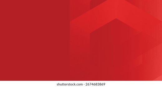 Renderização hexágono abstrato do fundo de vidro abstrato vermelho