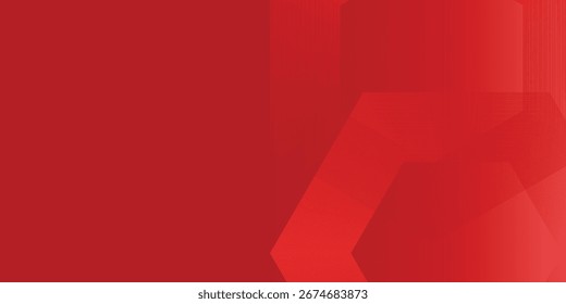 Renderização hexágono abstrato do fundo de vidro abstrato vermelho