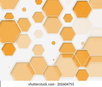 Abstract hexagon s design template - vector illustration