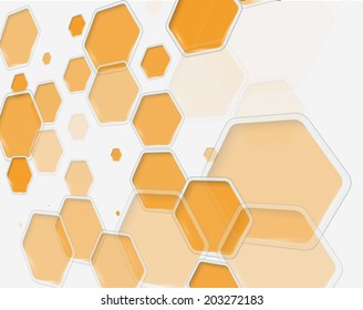 Abstract hexagon s design template - vector illustration