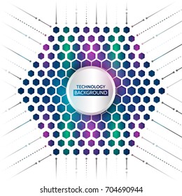 Abstract hexagon science background. Hi-tech digital technology  concept