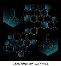 Abstract hexagon scientific background. Technology innovation concept. Vector illustration.