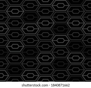Abstract hexagon seamless pattern. Dark space age background. Vector illustration for surface design, print, poster, icon, web, graphic designs.