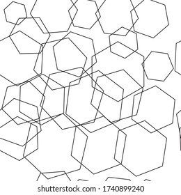 Abstract hexagon seamless pattern. Vector illustration.